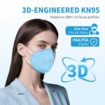 Akgk KN95 Face Mask 50 PCS, Breathable Protection 5-Ply White Masks, Cup Dust Sa... - Image 4