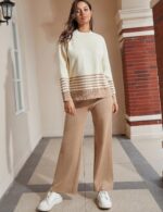 Tanming Women's Lounge Sets 2 Piece Outfits Knitted Pullover Sweater Tops Wide L... - Image 3