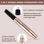 SAUBZEAN Light Gold Eyeshadow Stick Makeup, Waterproof Hypoallergenic Long Lasti... - Image 4