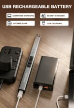 Electric Candle Lighter USB Rechargeable Plasma Arc Windproof Flameless with Saf... - Image 3