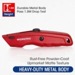 WORKPRO Premium Utility Knife, Retractable All Metal Heavy Duty Box Cutter, Quic... - Image 4