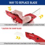 WORKPRO Premium Utility Knife, Retractable All Metal Heavy Duty Box Cutter, Quic... - Image 7