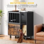Dog Proof Cat Feeding Station, Cat Feeding Station with Scratching Board, Raised... - Image 4