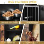 Dog Proof Cat Feeding Station, Cat Feeding Station with Scratching Board, Raised... - Image 6
