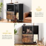 Dog Proof Cat Feeding Station, Cat Feeding Station with Scratching Board, Raised... - Image 7