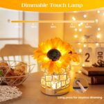 AMWGIMI Sunflowers Flower Lamp,Rechargeable Cordless Touch Table Lamp,3-Colour I... - Image 3
