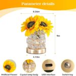 AMWGIMI Sunflowers Flower Lamp,Rechargeable Cordless Touch Table Lamp,3-Colour I... - Image 5