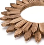 Honiway Wall Mirror Decorative 12 inch Rustic Wood Mirror Sunburst Boho Mirror f... - Image 3