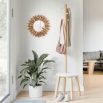 Honiway Wall Mirror Decorative 12 inch Rustic Wood Mirror Sunburst Boho Mirror f... - Image 7