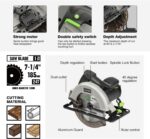 GALAX PRO 11 Amp Power Circular Saw, 6000RPM Corded Circular Saw with Adjustable... - Image 4
