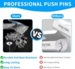 150 PCS Clear Push Pins Tacks Count in Reusable Box for Bulletin Boards and Wall... - Image 5