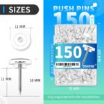 150 PCS Clear Push Pins Tacks Count in Reusable Box for Bulletin Boards and Wall... - Image 6