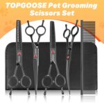 Dog Grooming Scissors Kit, Professional 6 in 1 Pet Scissors Sharp Shears Set - S... - Image 8