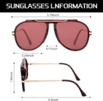 GUVIVI Oversized Aviator Sunglasses for Women Men 2026 70s Retro Gold Metal Sun ... - Image 6