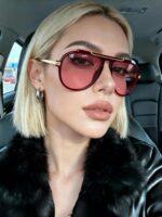 GUVIVI Oversized Aviator Sunglasses for Women Men 2026 70s Retro Gold Metal Sun ... - Image 7