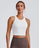 PINSPARK Women Sports Bra High Neck Racerback Workout Crop Tank Top Longline Pad... - Image 3