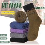 Velice Wool Socks for Women Merino Wool Boot Hiking Thick Thermal Warm Winter Cr... - Image 6