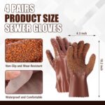 Teenyyou 2 Pairs Sewer Snake Gloves Non Slip and Reusable PVC Sewer Abrasion Res... - Image 3