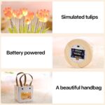 Tulips Night Light, Mothers Day Gifts for Mom Grandma, Everlasting Flower Tulip ... - Image 4