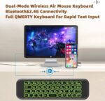 iPazzPort Mini Air Mouse Remote Keyboard with 7-Color Backlight for Android TV B... - Image 3