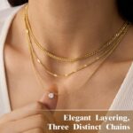 WomenGifts Layered Gold Necklaces for Women, 14K Gold Sterling Silver Plated Dai... - Image 4