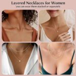WomenGifts Layered Gold Necklaces for Women, 14K Gold Sterling Silver Plated Dai... - Image 6