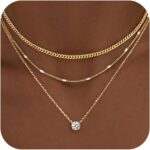 WomenGifts Layered Gold Necklaces for Women, 14K Gold Sterling Silver Plated Dai... - Image 10