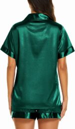 Ekouaer Silk Pajamas for Women Short Sleeve Sleepwear Soft Button Down Loungewea... - Image 3