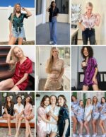 Ekouaer Silk Pajamas for Women Short Sleeve Sleepwear Soft Button Down Loungewea... - Image 5