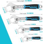 DURATECH 4-Piece Adjustable Wrench Set, 6-inch, 8-inch, 10-inch, 12-inch, 3-in-1... - Image 3