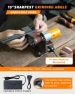 Mini Belt Sander, Electric Small Sander Knife Making Supplies, 7 Adjustable Spee... - Image 6