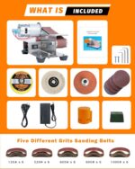 Mini Belt Sander, Electric Small Sander Knife Making Supplies, 7 Adjustable Spee... - Image 9