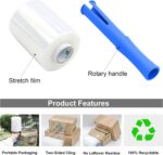 BOMEI PACK Clear Industrial Stretch Wrap Film 5" x 1000ft 2 Pack with Handle, 5"... - Image 5
