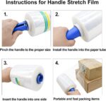 BOMEI PACK Clear Industrial Stretch Wrap Film 5" x 1000ft 2 Pack with Handle, 5"... - Image 6
