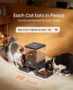 oneisall Automatic Cat Feeder for 2 Cats, 20 Cups/5L Automatic Cat Food Dispense... - Image 3