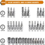 Egofine 46 Pieces 1/4 inch Drive Socket Ratchet Wrench Set, with Bit Socket Set ... - Image 4