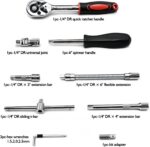 Egofine 46 Pieces 1/4 inch Drive Socket Ratchet Wrench Set, with Bit Socket Set ... - Image 5