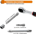 Egofine 46 Pieces 1/4 inch Drive Socket Ratchet Wrench Set, with Bit Socket Set ... - Image 6