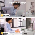 BONTEC Dual Monitor Stand Riser, Adjustable Length & Swivel Angle, Ergonomic Woo... - Image 5