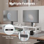 BONTEC Dual Monitor Stand Riser, Adjustable Length & Swivel Angle, Ergonomic Woo... - Image 7