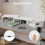BONTEC Dual Monitor Stand Riser, Adjustable Length & Swivel Angle, Ergonomic Woo... - Image 8