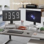 BONTEC Dual Monitor Stand Riser, Adjustable Length & Swivel Angle, Ergonomic Woo... - Image 9