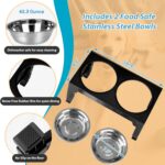 Niubya Elevated Dog Bowls with 2 Stainless Steel Dog Food Bowls, Raised Dog Bowl... - Image 4