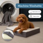 Orthopedic Dog Bed - 2-Layer Memory Foam Crate Mat with Machine Washable Sherpa ... - Image 4
