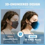 akgk KN95 Face Masks 50 Pack for Adults, 5-Ply Black Disposable Face Mask Agains... - Image 6