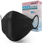 akgk KN95 Face Masks 50 Pack for Adults, 5-Ply Black Disposable Face Mask Agains... - Image 10