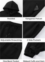 JMIERR Men's 2 Piece Outfits Hoodie Sweatshirt Tracksuit & Joggers Sweatpants Sw... - Image 7