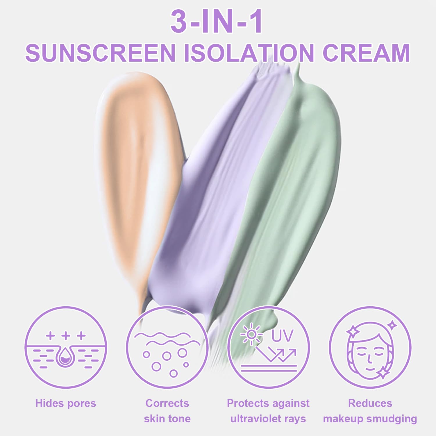 3 in 1 Color Correcting Serum, SPF Primer for Face Before Makeup, Sunscreen One ... - Image 3