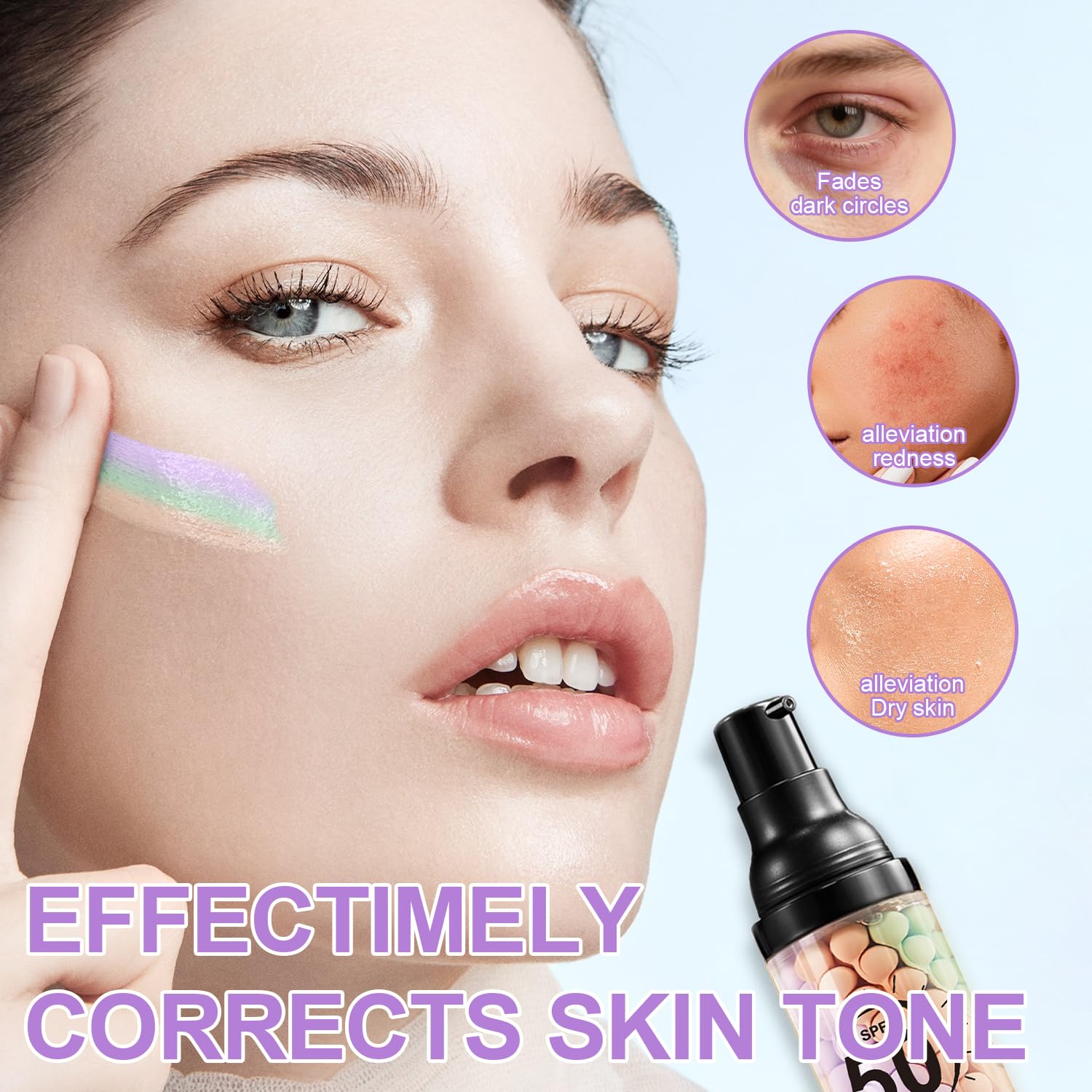 3 in 1 Color Correcting Serum, SPF Primer for Face Before Makeup, Sunscreen One ... - Image 5