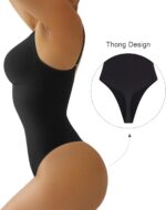 SHAPERX Women's Tummy Control Shapewear Thong Bodysuit Seamless Waist Snatching ... - Image 3